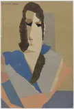 Emma by Paul Philibert-Charrin, Collage de papiers de couleurs découpées sur fond de papier kraft, sold Nov 2021