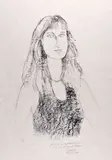 Portrait de Myriam by Bernard Cathelin, 2000, Lithographie en noir sur papier Japon, sold Nov 2021