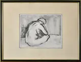 Nu assis de dos by François Dupuis, 1990, Monotype, sold Nov 2021