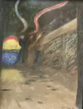 Le Juke-Box by Jean Jacques Surian, 1985, Pastel, sold Nov 2021