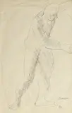 Etude d'homme by Léopold Survage, Crayon noir et lavis sur papier japon, sold Nov 2021