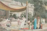 Danseuse devant une élégante assemblée de l'Antiquité by Gustave Boulanger, Gouache et aquarelle, sold Mar 2018