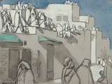 La casbah by Etienne Bouchaud, Crayon noir, aquarelle et gouache, sold Mar 2018