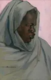 Portrait d'africaine by Ludovic Lucien Madrassi, Pastel, sold Dec 2017
