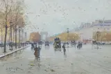 Paris, le rond-point des champs Elysées by Eugène Galien-Laloue, Gouache, sold Dec 2017
