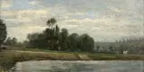 Paysage boisé by Pierre Emmanuel Damoye, Panneau, sold Dec 2017