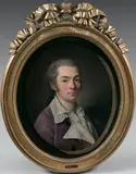 Portrait d'homme au col ouvert (Autoportrait ?) by Nicolas Benjamin de la Pierre, Toile ovale, sold Dec 2017