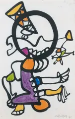 Composition by Charles Lapicque, 1971, Encre de chine et aquarelle sur papier, sold Mar 2009