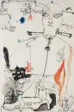 Autoportrait by Michel Macréau, 1974, Encre et aquarelle sur papier, sold Mar 2009
