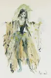 Etude de costume Maquette pour le ballet « La Jeune Fille endormie », ballet de Roland Petit by Christian Bérard, 1944, Aquarelle, sold Dec 2008