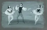 Un danseur et deux danseuses en grisaille Maquettes de costumes pour « La Fiancée du diable », ballet de Roland Petit, argument de Boris Kochno, musique de Paga by Jean-Denis Malclès, 1946, Aquarelle et gouache sur papier canson gris, sold Dec 2008