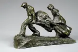 Les porteurs de goémon by François Méheut, Bronze à patine brune Susse Fondeur, sold Nov 2008