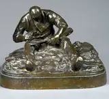 Paysan battant sa faux by Henri Bouchard, Bronze à patine brune Bisceglia fondeur, sold Nov 2008