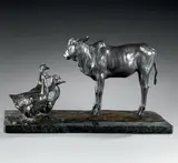 Zébu nain by Rembrandt Bugatti, Epreuve en bronze à patine noire nuancée, sold Nov 2008