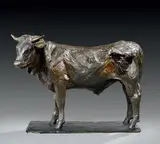 Boeuf de labour, un joug autour du cou by Rembrandt Bugatti, Epreuve en bronze à patine noire nuancée, sold Nov 2008