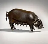 La truie by François Pompon, Bronze à patine brune nuancée, sold Nov 2008