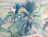 La palmeraie de Marrakech by Gerda Wegener Porta, Aquarelle, sold Nov 2017