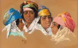 Portrait de quatre algériennes by Emile Deckers, 1933, Pastel, sold Nov 2017