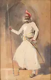 Portrait d'Indien by Alfred Crowdy Lovett, Aquarelle, sold Oct 2017