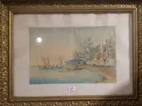 Vue du Bosphore by Louis Amable Crapelet, Aquarelle, sold Oct 2017