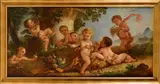 Enfants tressant des guirlandes de fleurs by Charles-Joseph Natoire, Toile Hauteur :, sold Dec 2023