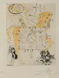 Cheval royal by Salvador Dalí, 1970, Pointe sèche et aquatinte en couleurs, sold Mar 2011