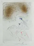De la suite Venus aux Fourrures by Salvador Dalí, 1969, Pointe sèche et rehauts de gouache sur papier japon, sold Mar 2011
