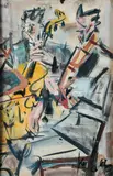Les musiciens by Gen Paul, Gouache sur papier marouflé sur toile, sold Mar 2011