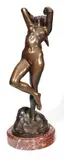 Nu féminin by Jeff Lambeaux, Bronze à patine brune signé sur la tarrasse, sold Mar 2011