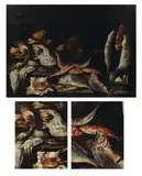Repas de pêche aux rougets, calamars, seiches, sol, merlan et saumon by Giuseppe Recco, Toile (manques), sold Dec 2010