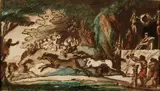 Course antique de chevaux by Théodore Géricault, Aquarelle et lavis de brun, sold Dec 2010