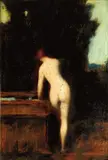 Femme à sa toilette de dos by Jean-Jacques Henner, Panneau (Félix Gérard Fils), sold Dec 2010
