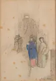 Conversation dans la rue by Henry Ottmann, Pastel, sold Dec 2015