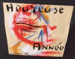 Carte de voeux by James Pichette, 1956, Gouache sur papier, sold Dec 2015