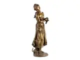 La Tricoteuse by Hippolyte Moreau, 1832 – 1927, bronze, offered Sep 2019