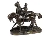 Reitender Herr, ein Rennpferd Führend by Alfred Barye, bronze, offered Jul 2015