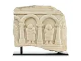 Untitled by Spätrömisches Sarkophagfragment in leicht gelblichem Marmor, marble, sold Dec 2019