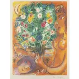 Femme au bouquet by Marc Chagall, 1967, gouache, sold Dec 2024
