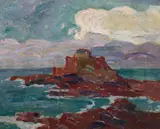 Rocky Promontory, Normandy by A. Y. Jackson, 1911, oil on canvas, sold Apr 2017