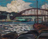 On the Seine, Paris by A. Y. Jackson, 1907, oil on board, sold Apr 2017