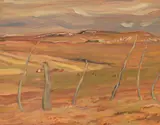 Porcupine Hills at Pincher Creek, Alberta by A. Y. Jackson, 1949, oil on board, sold Apr 2017