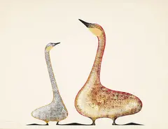 Two Geese by Benjamin Chee Chee, 1975, acrylic on paper, sold Mar 2017