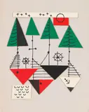 Christmas Collage by B. C. Binning, mixed media collage on paper, sold Mar 2017