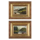 Pair of Landscape Paintings by C. Grant, Oil on board, sold Sep 2021