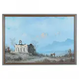 Mountain Landscape with Mission Church by Lester Hughes, Oil on canvas, sold Sep 2021