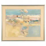 Untitled (Pink, Blue) by Ruth Olson Wickey, Oil on canvas, sold Sep 2021