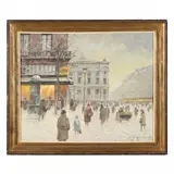Le café de la Paix by F. A. Bouvié, Oil on board, sold Sep 2021