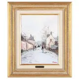 Winter Village Street Scene by Jean-Pierre Dubord, Oil on canvas, sold Sep 2021