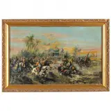 Orientalist Battle Scene by Ugo Gianni, Oil on canvas, sold Sep 2021