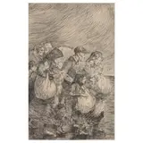 Évacuées by Théophile Steinlen, Etching, sold Sep 2021